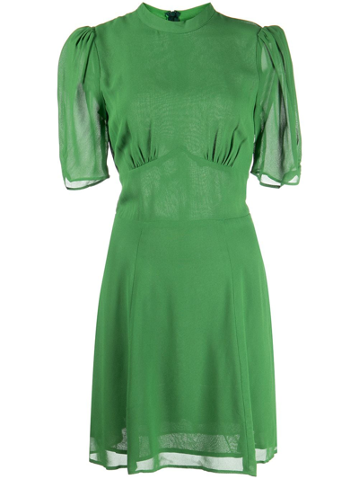 Reformation Maylon Ruched Mini Dress In Green