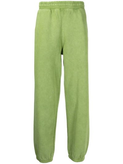 Stussy Logo-print Cotton Track Pants In Green