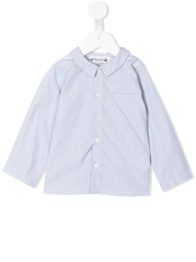 Bonpoint Babies' Vertical-stripe Shirt In Grey
