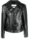 Alexander Mcqueen Men's Combo Biker Jacket In Black