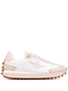Ferragamo Iggy Colorblock-heel Retro Sneakers In Pink