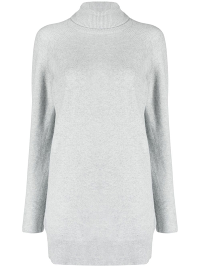 Eleventy Roll-neck Rib-trimmed Jumper In Grey