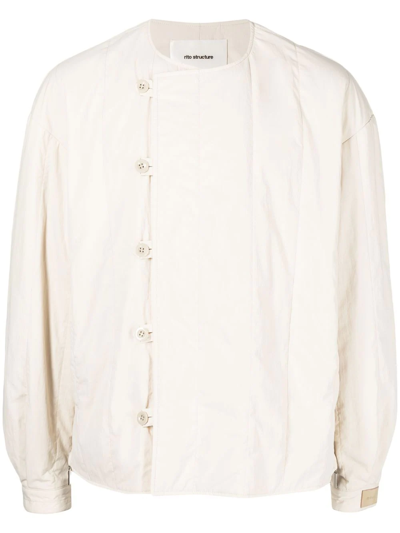 Rito Structure Wrap-style Padded Overshirt In White