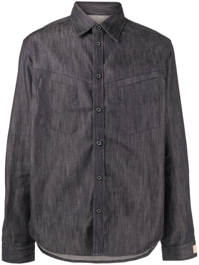 Rito Structure Long-sleeve Denim Overshirt In Blue
