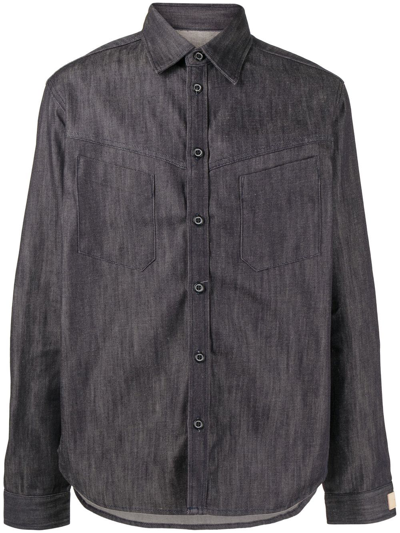 Rito Structure Long-sleeve Denim Overshirt In Indigo