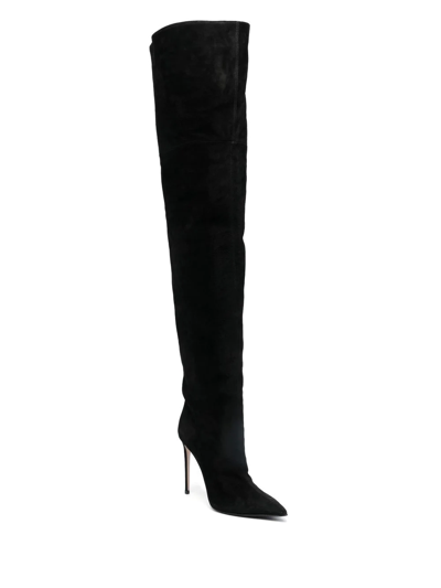 Le Silla Eva Suede Thigh-high Boots In Black