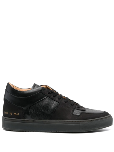 Common Projects Panelled Leather Sneakers In Black