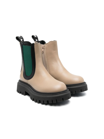 Marni Kids' Panelled Pull-on Boots In Neutrals