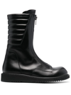 Rick Owens Basket Creeper Leather Boots In Black