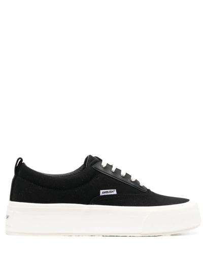 Ambush Vulcanized Cotton Low Top Sneakers In Black