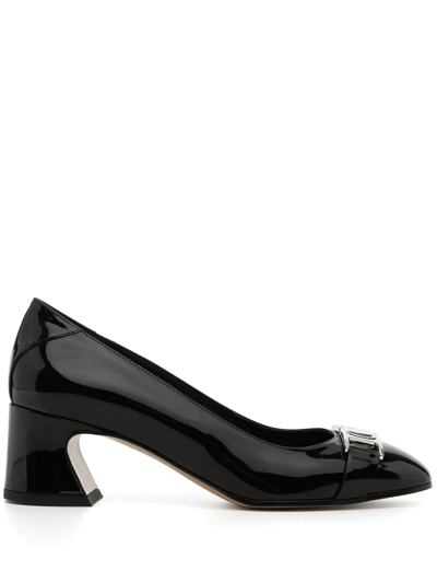 Ferragamo Women's Round Toe Block Heel Pumps In Nero