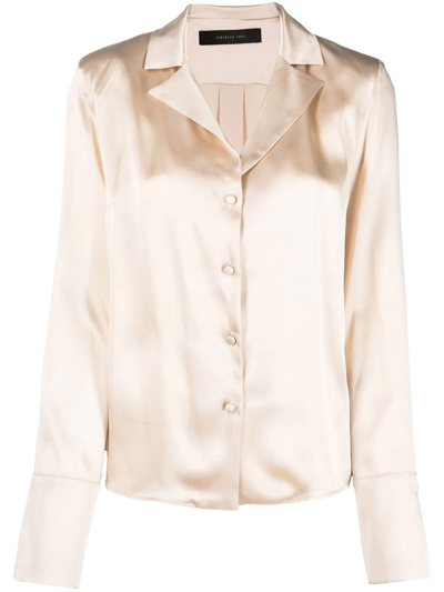 Federica Tosi Satin-finish Long-sleeved Shirt In Neutrals