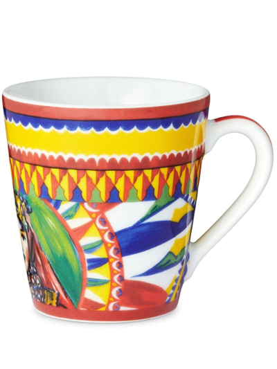 Dolce & Gabbana Carretto Siciliano Porcelain Mug In White