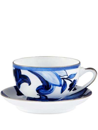 Dolce & Gabbana Blu Mediterraneo Porcelain Tea Set In White