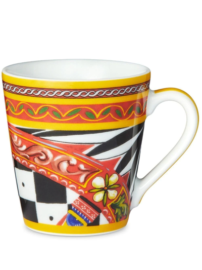 Dolce & Gabbana Carretto Siciliano Porcelain Mug In White