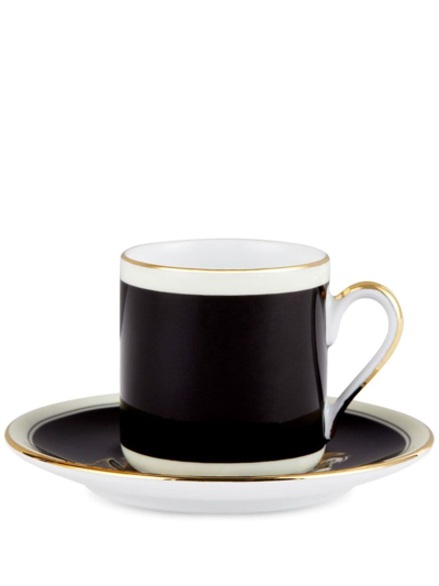 Dolce & Gabbana Tiger Espresso Set In Black