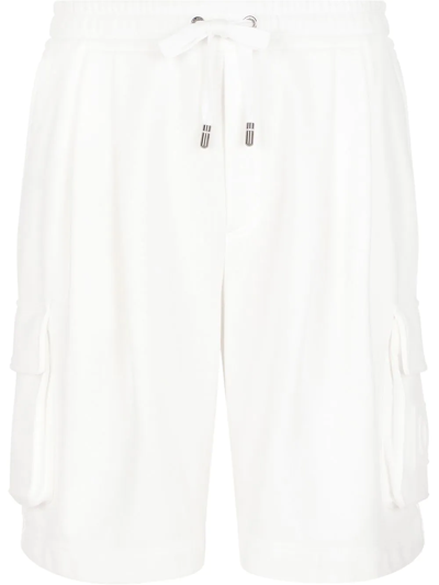 Dolce & Gabbana Logo-embossed Jersey Shorts In White