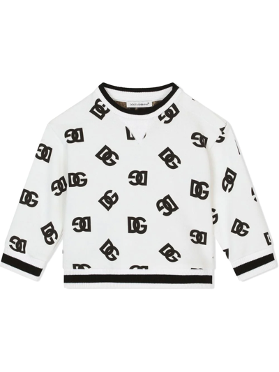 Dolce & Gabbana Babies' Logo-print Crewneck Sweatshirt In Black