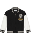 Dolce & Gabbana Leather-paneled Varsity Jacket In Black