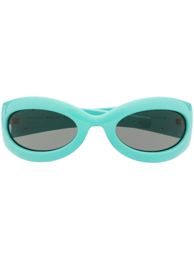 Gucci Blondie Geometric-frame Sunglasses In Blue