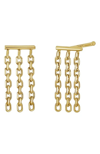 Bony Levy 14k Gold Mini Chain Stud Earrings In 14k Yellow Gold