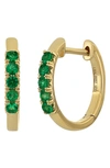 Bony Levy El Mar Emerald Hoop Earrings In 18k Yellow Gold
