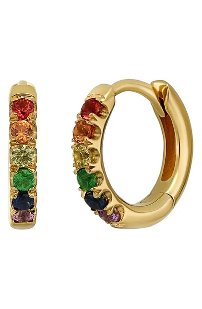 Bony Levy Iris Rainbow Huggie Hoop Earrings In 18k Yellow Gold