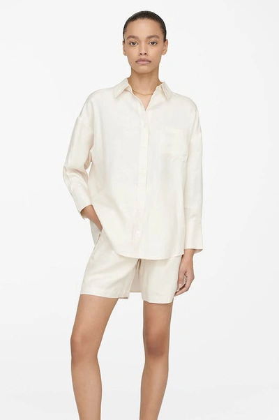 Anine Bing Mika Shirt In Ivory In White