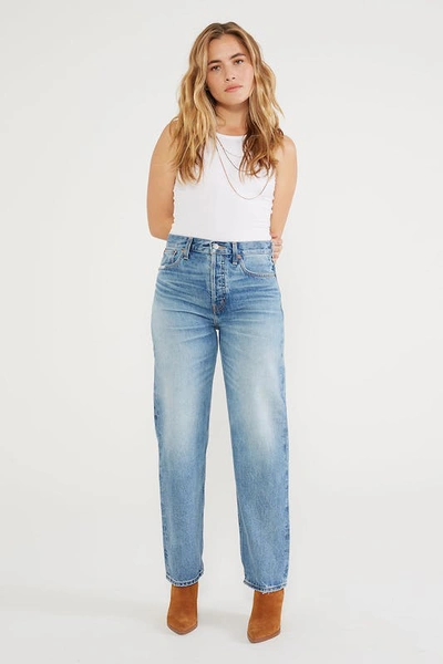 Etica Tyler Vintage Straight-leg Cropped Jeans In Blue