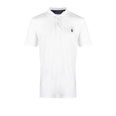 Polo Ralph Lauren Slim Fit White Cotton Polo Shirt With Logo