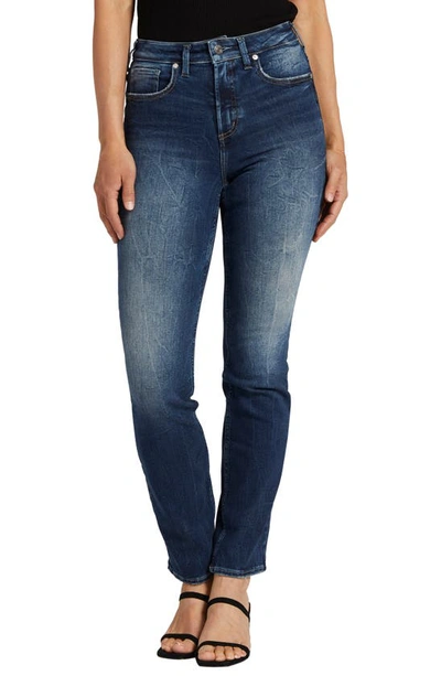 Silver Jeans Co. Women's Infinite Fit High Rise Straight Leg Stretchy Jeans In Indigo