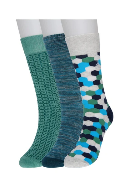 Original Penguin Flex Geo Crew Socks In Pine