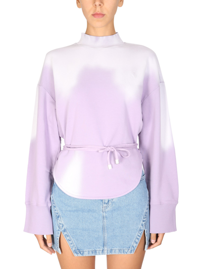 Attico Lace-up Sweatshirt In Lilac
