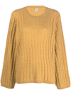 Totême Oversized Cable-knit Cashmere Jumper In Yellow