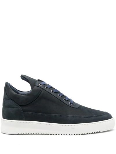Filling Pieces Low-top Suede Trainers In Blau