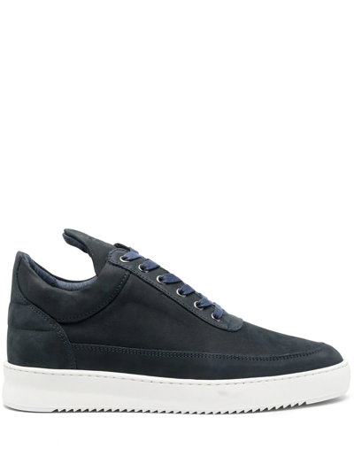 Filling Pieces Low-top Suede Sneakers In Blau