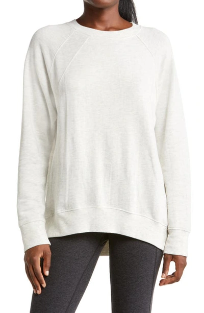 Zella Drew Crewneck Sweatshirt In Ivory Grey Heather