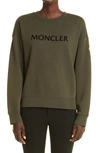 MONCLER LOGO COTTON BLEND SWEATSHIRT