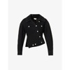 Alexander Mcqueen Asymmetric Denim Jacket In Black