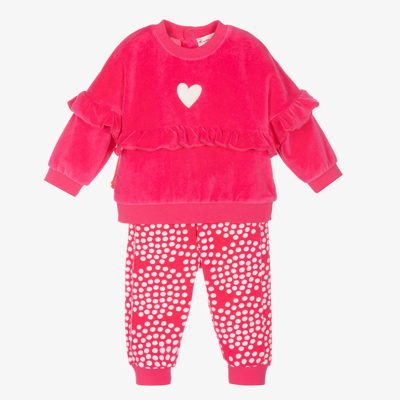 Agatha Ruiz De La Prada Kids'  Girls Pink Velour Tracksuit