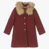 PAZ RODRIGUEZ GIRLS RED KNITTED WOOL COAT
