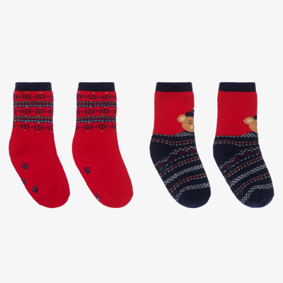 Mayoral Babies' Boys Red Bear Socks (2 Pack)