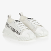 DOLCE & GABBANA GIRLS WHITE LEATHER NS1 TRAINERS