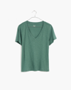 Madewell Whisper Cotton V-neck Tee In Meadow Green