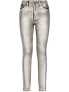 DOLCE & GABBANA AUDREY METALLIC-EFFECT SKINNY JEANS