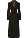 Dolce & Gabbana Fitted-waist Single-breasted Coat In Black
