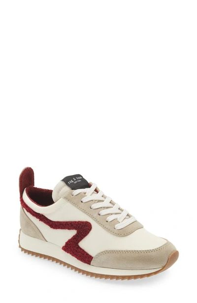Rag & Bone Retro Runner Suede And Fleece-trimmed Recycled Shell Sneakers In Birch