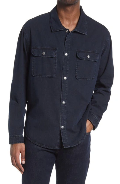 Frame Unison Denim Button-up Shirt In Blue