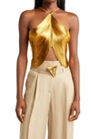 Cult Gaia Quella Metallic-finish Vest In Gold