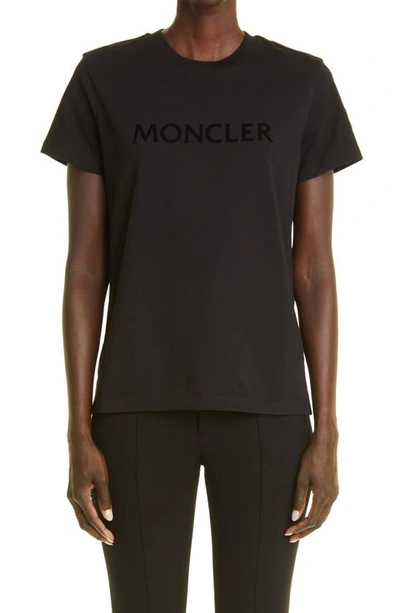 Moncler Logo Graphic Tee In Black